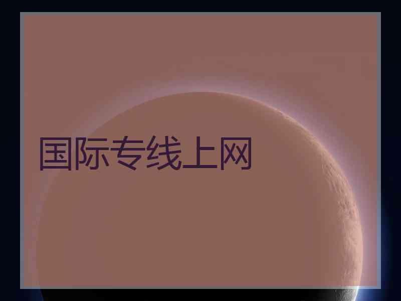 国际专线上网