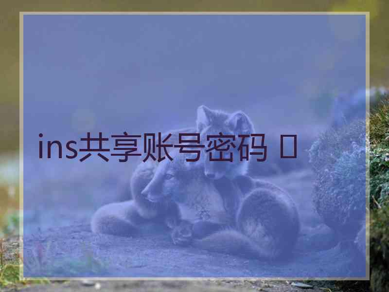ins共享账号密码 	