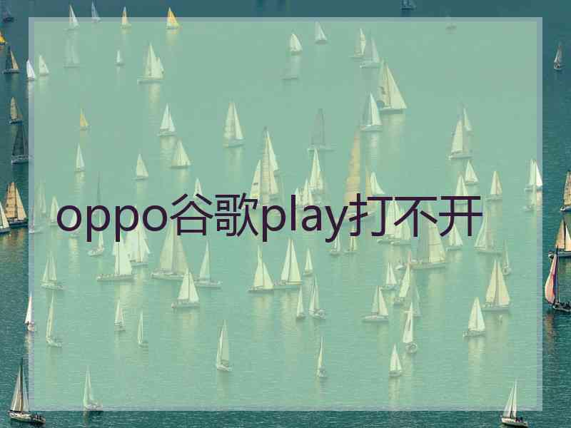 oppo谷歌play打不开
