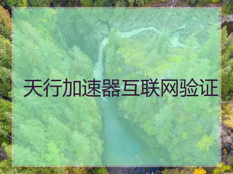天行加速器互联网验证