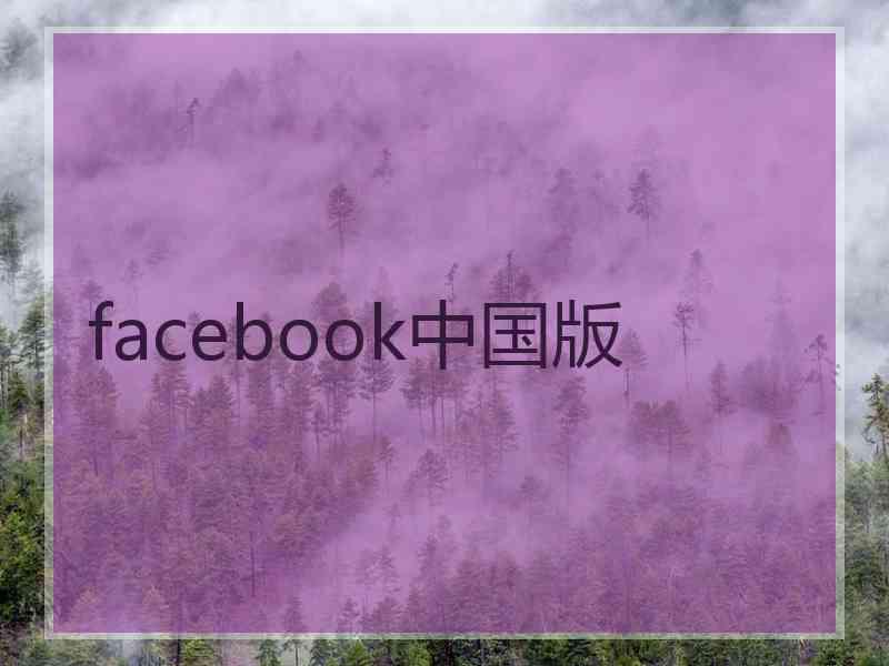 facebook中国版