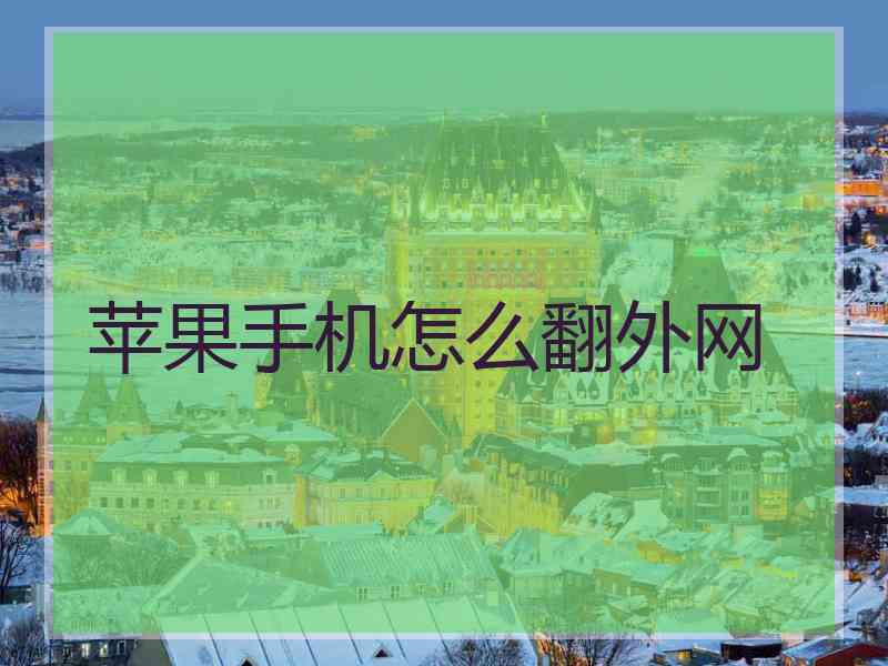 苹果手机怎么翻外网