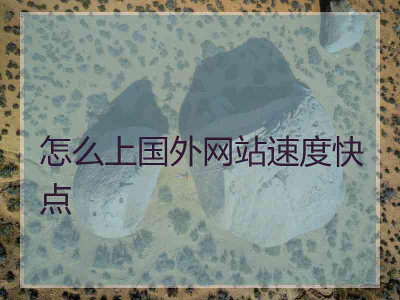 怎么上国外网站速度快点