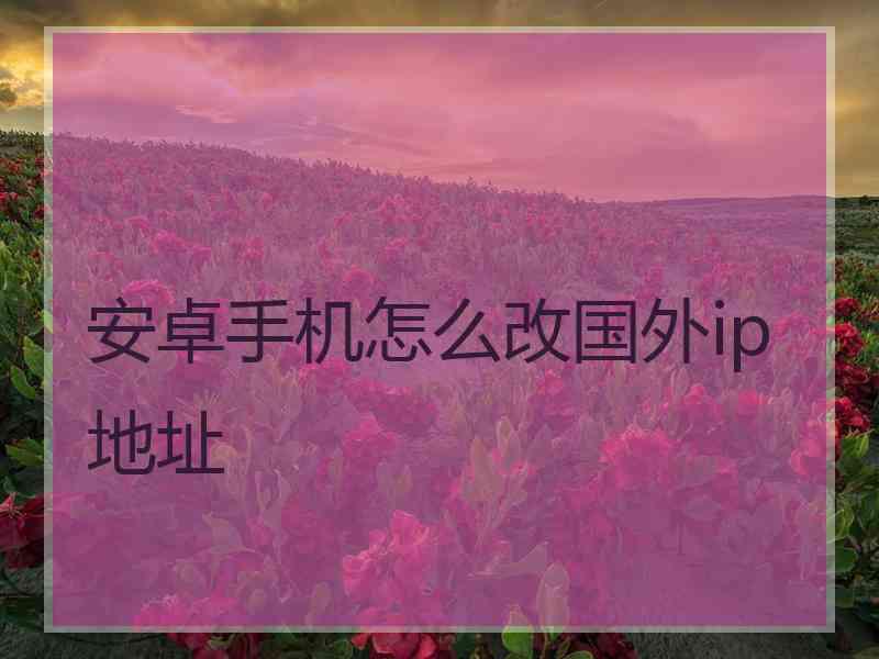 安卓手机怎么改国外ip地址
