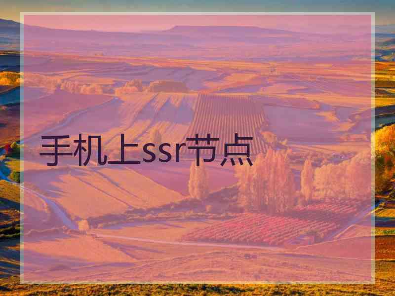 手机上ssr节点