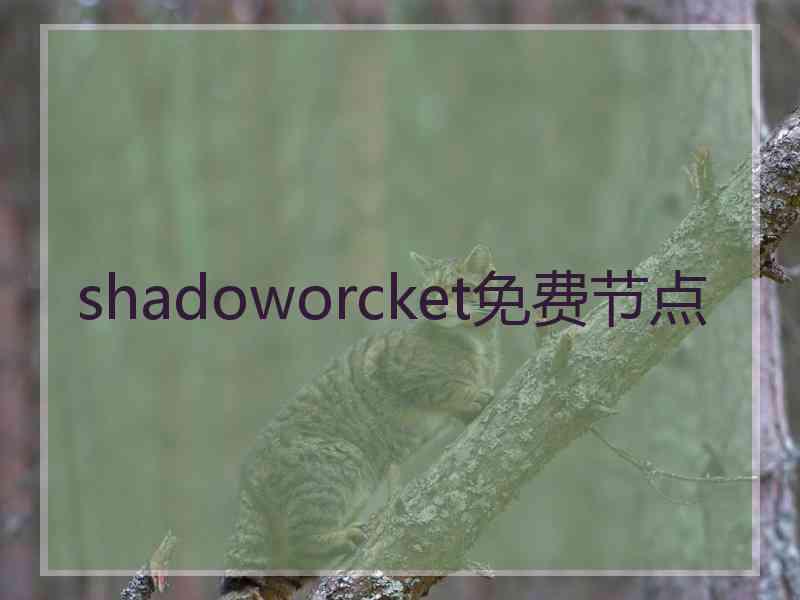 shadoworcket免费节点