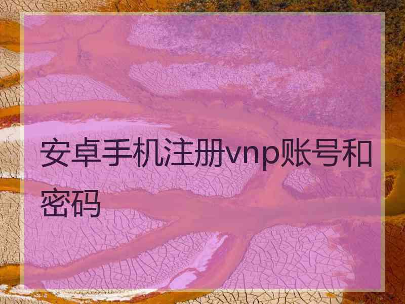 安卓手机注册vnp账号和密码