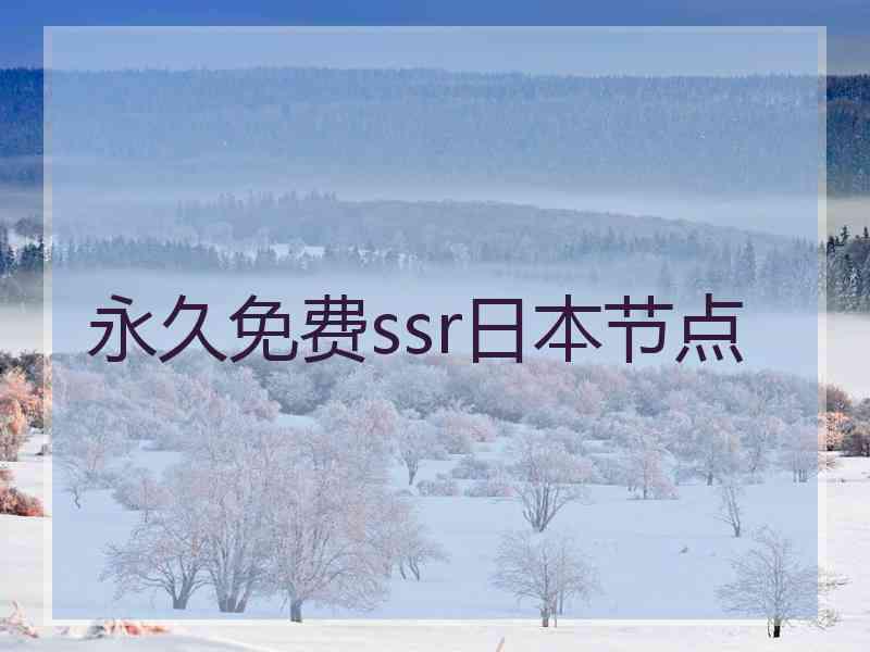 永久免费ssr日本节点