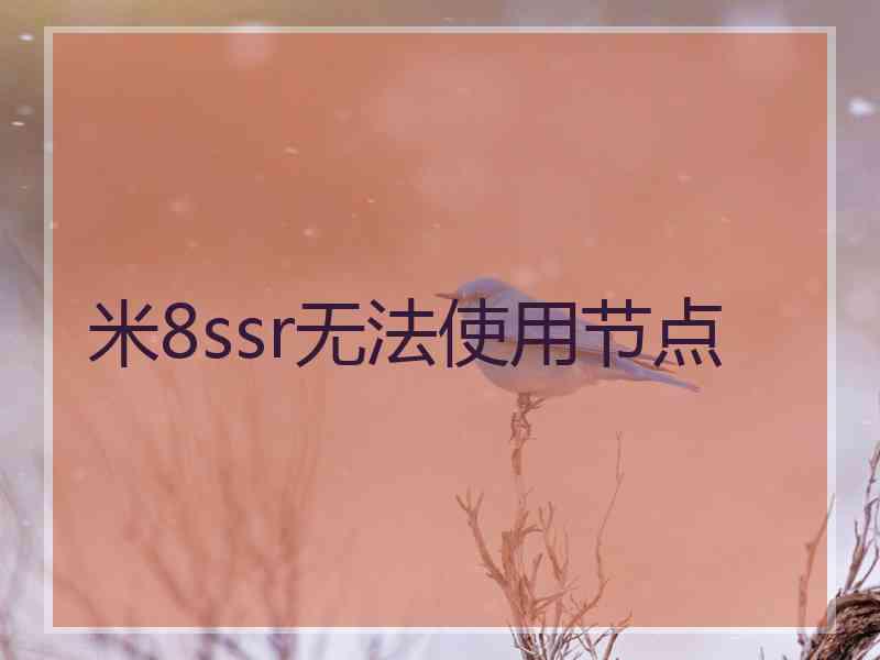 米8ssr无法使用节点