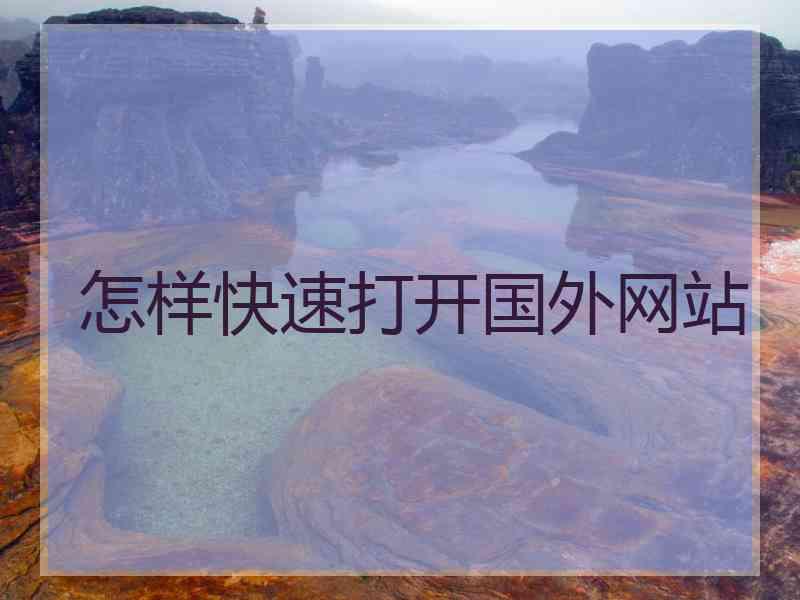怎样快速打开国外网站