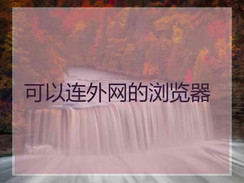 可以连外网的浏览器