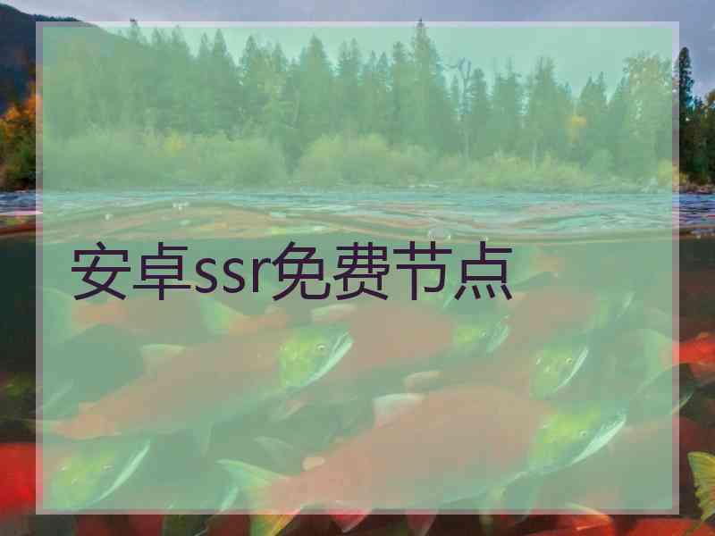 安卓ssr免费节点
