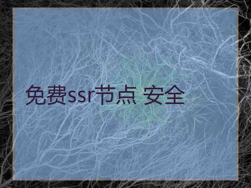 免费ssr节点 安全