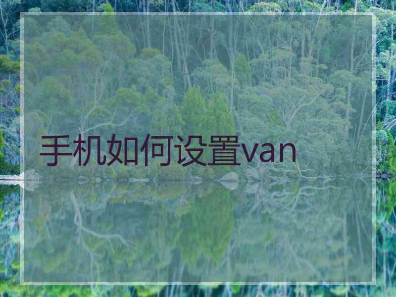 手机如何设置van