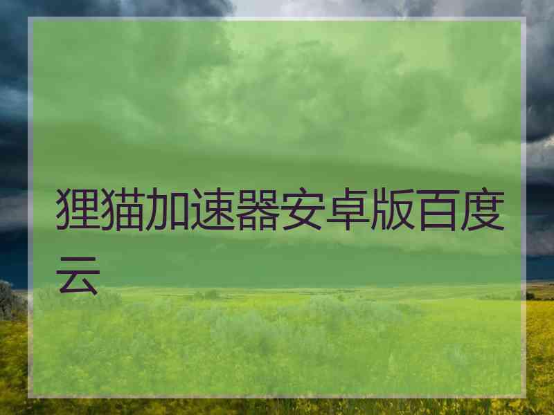 狸猫加速器安卓版百度云