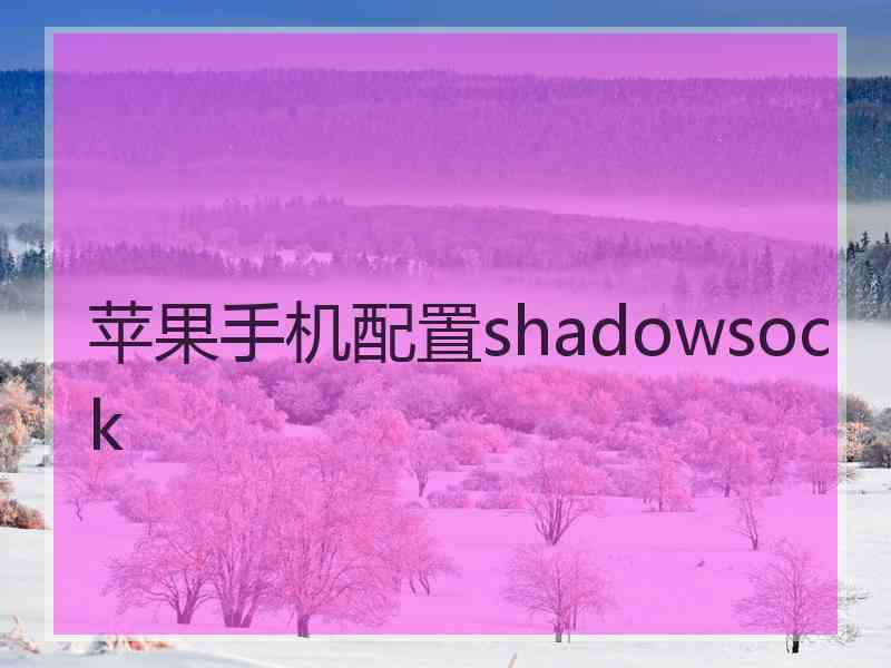 苹果手机配置shadowsock