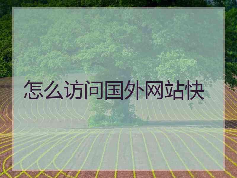 怎么访问国外网站快