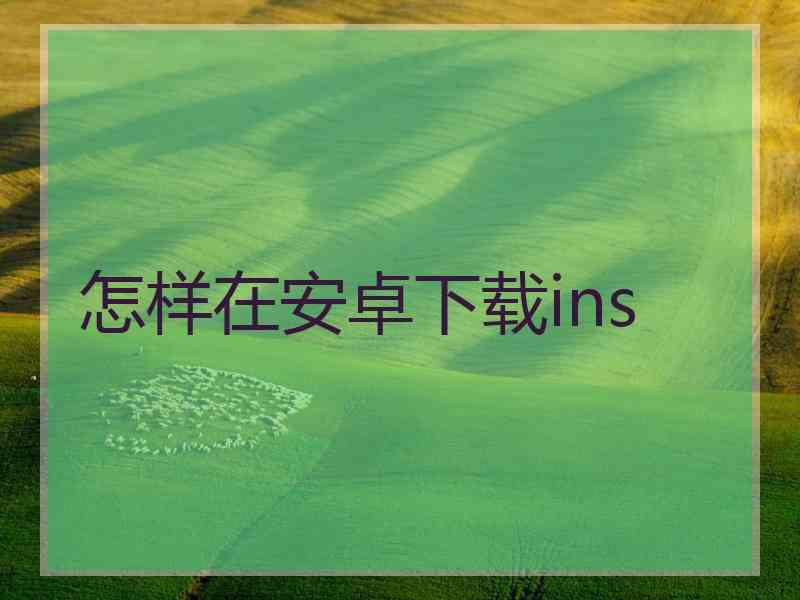 怎样在安卓下载ins