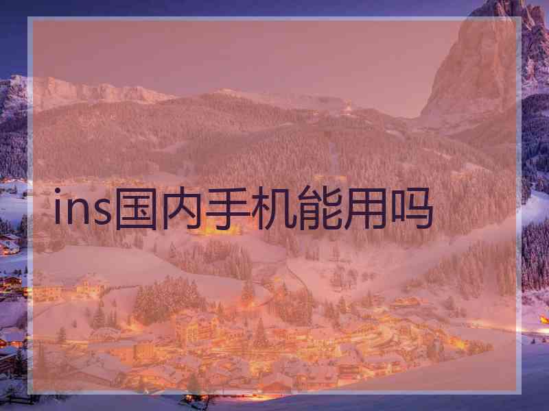 ins国内手机能用吗
